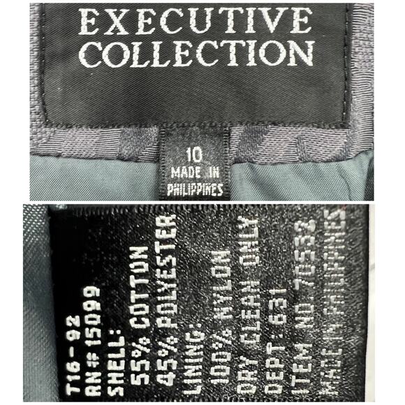 Exec Collection US 10 VINTAGE Y2K Gray Purple Jacquard Blazer Skirt Suit Set - Picture 6 of 13